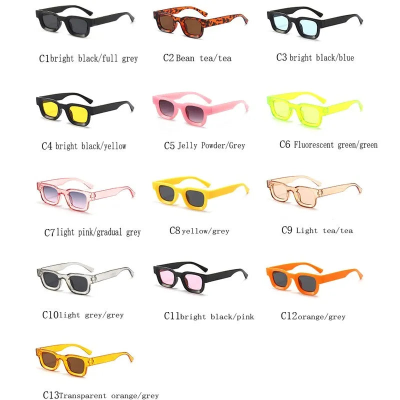 Tendance petites lunettes de soleil carrées UV400 nuances de mode pour femmes et hommes