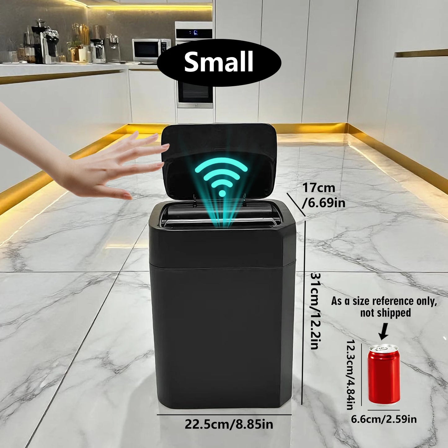Touchless Motion Sensor Bathroom Trash Can