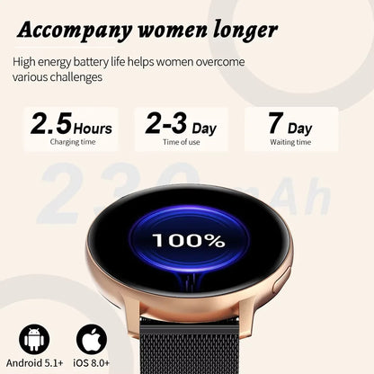 Women's Bluetooth Call Health Monitor Sports Smartwatch