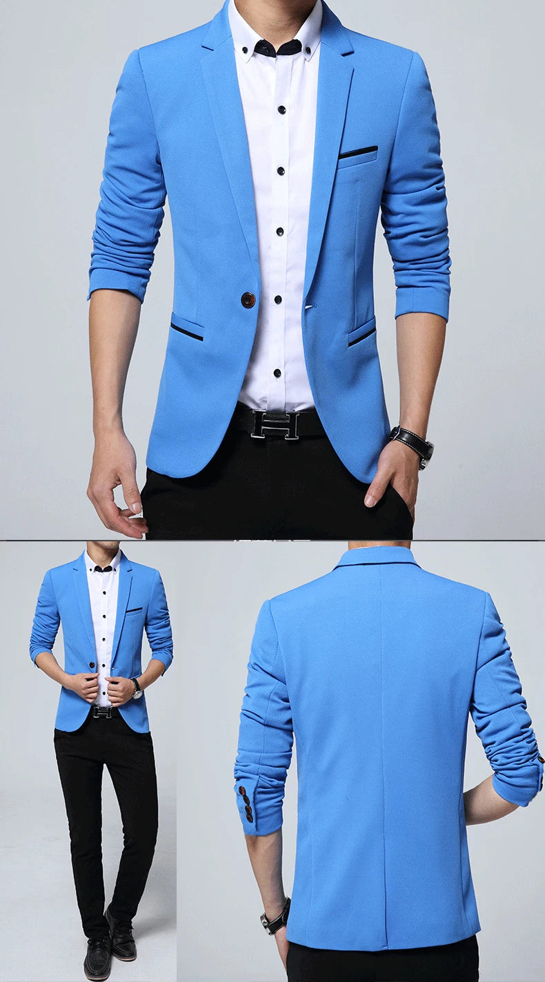 Blazer de costume léger et ajusté pour homme