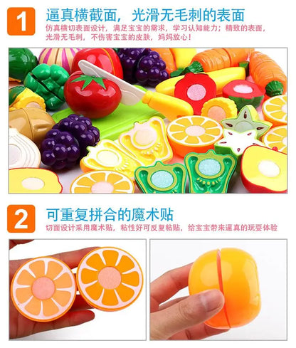 Cuisine pour enfants, découpe de fruits, légumes, aliments, cuisine, jouets interactifs