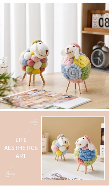 Joli ornement de mouton en feutre, décoration de maison