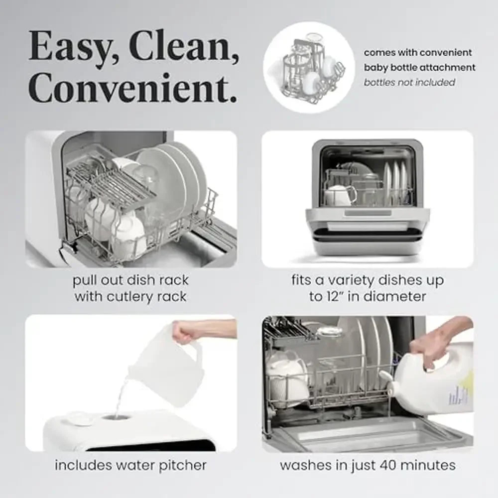 Portable Touch Screen Kitchen Countertop Dishwasher