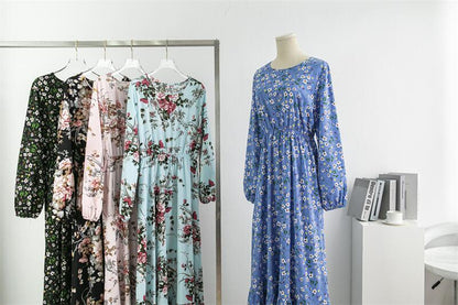 Floral Printed Muslim Maxi Dress