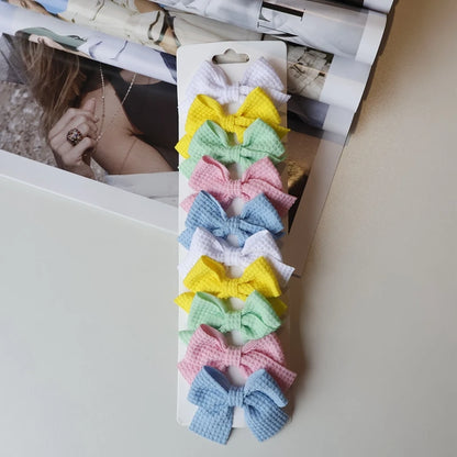 4-Piece Cotton Dot Printed Hair Clips Set