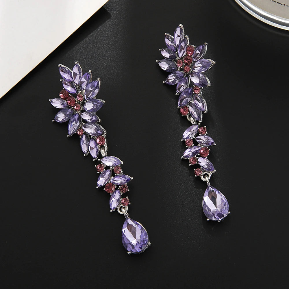 Kristallohrringe für Damen – Große Hängeohrringe für die Hochzeit 