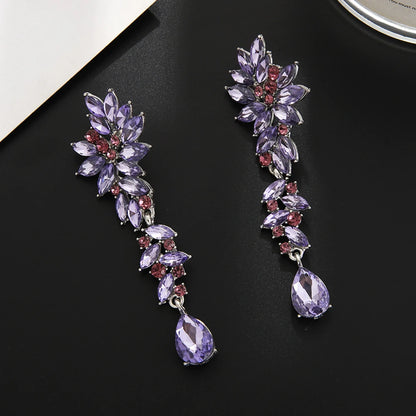 Kristallohrringe für Damen – Große Hängeohrringe für die Hochzeit 