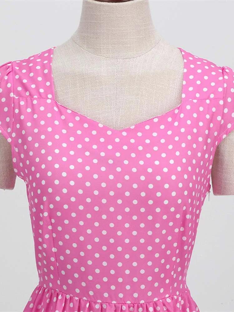 Summer Sleeveless Dot Print Dress