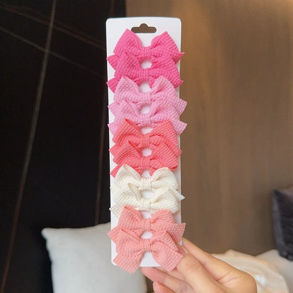 4-Piece Cotton Dot Printed Hair Clips Set