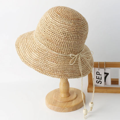 Women's Beach Sun Floppy Fisherman Crochet Straw Hat