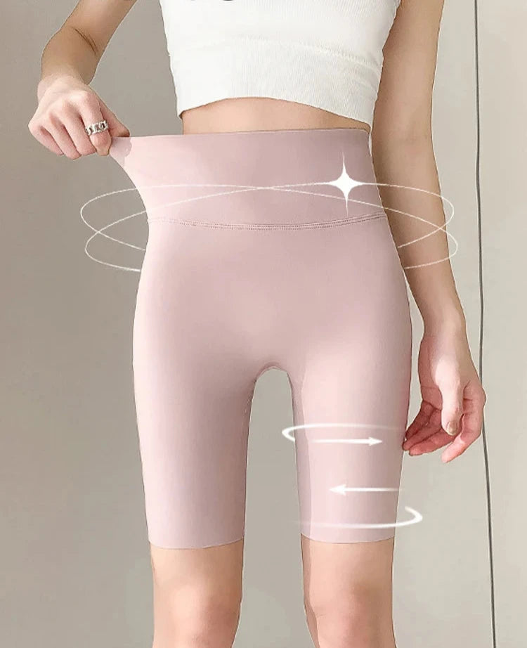 Fitness-Bikershorts mit hoher Taille für Damen