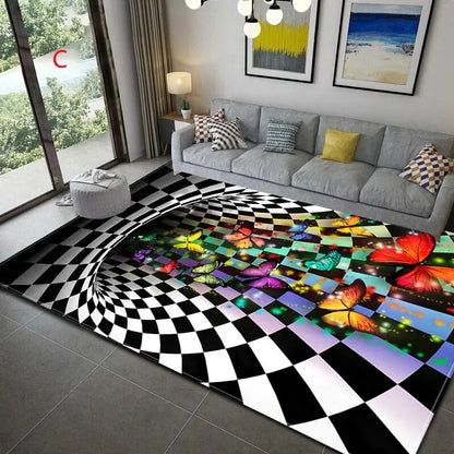 3D Vortex Illusion  Entrance Door Floor Carpet
