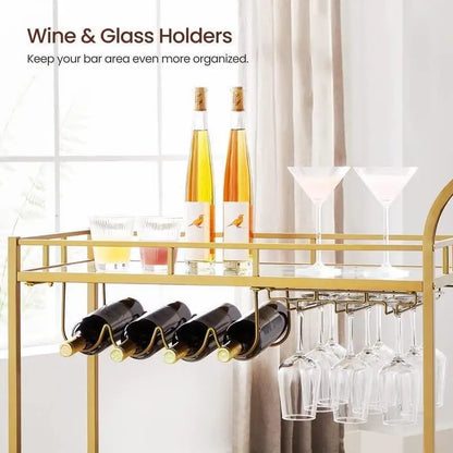 Drink Serving Trolley with Wine Rack