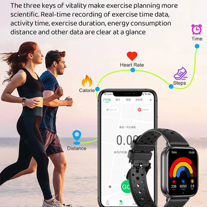Unisex HD Touch Screen Sports Fitness Tracker Bluetooth Call Smartwatches