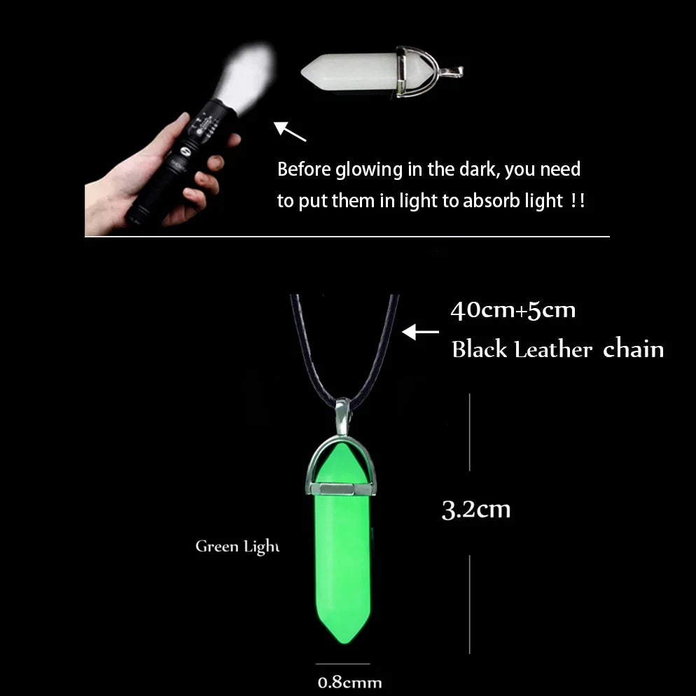 Love Couple Light Up Necklaces - Hexagonal Crystal Necklace