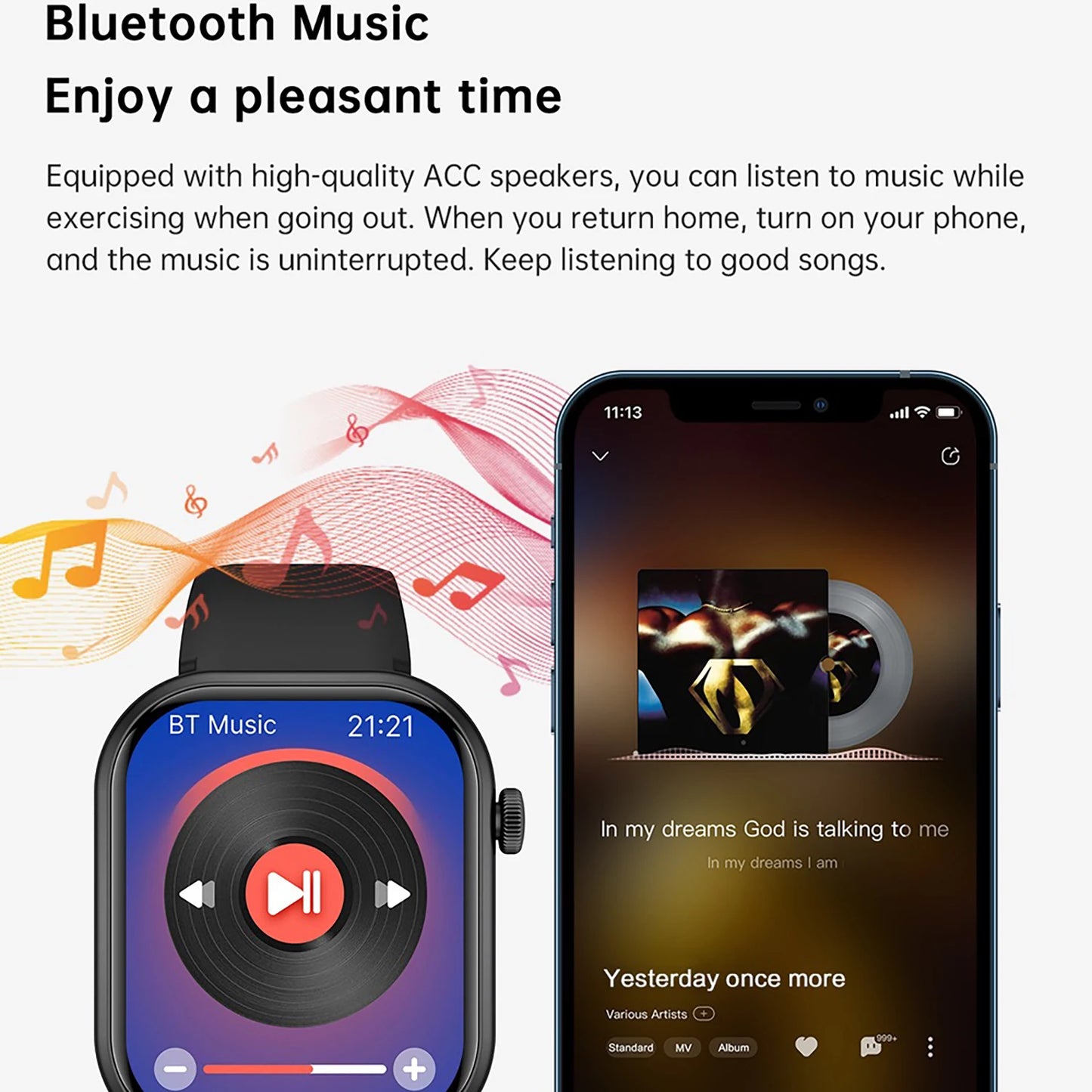 Men's Waterproof Touch Screen Bluetooth call Heart Watches