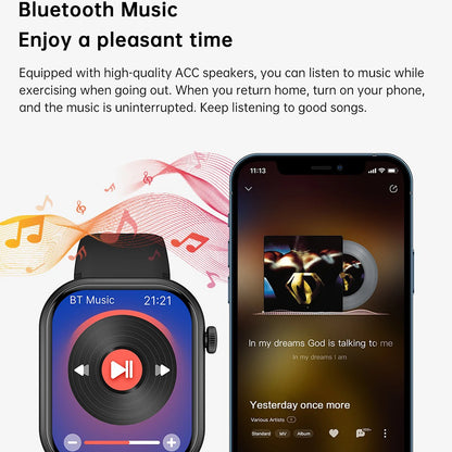 Men's Waterproof Touch Screen Bluetooth call Heart Watches