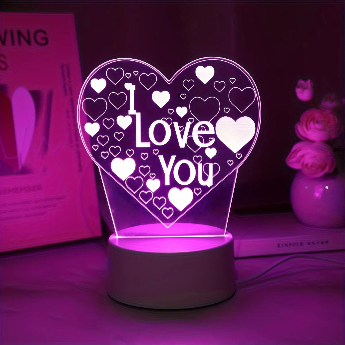 Romantic Heart 3D LED Night Light