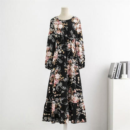 Floral Printed Muslim Maxi Dress