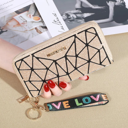 Porte-cartes à fermeture éclair Pochettes en cuir PU