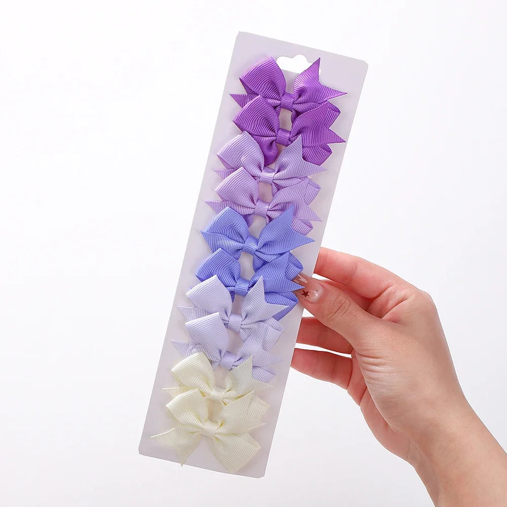 Ensemble de pinces à cheveux pour enfants avec ruban gros-grain coloré