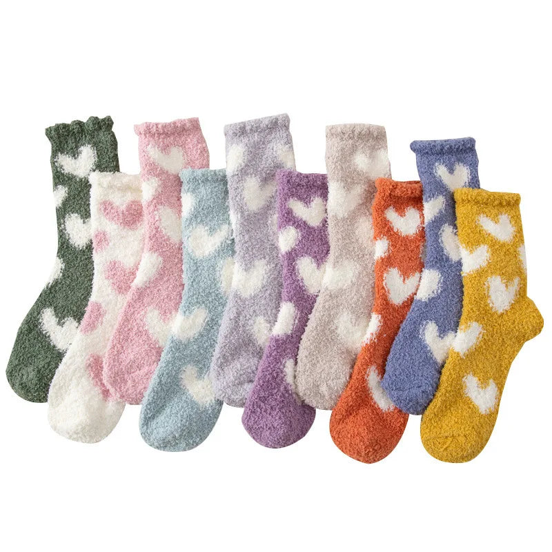 Winter Coral Fleece Tube Socks