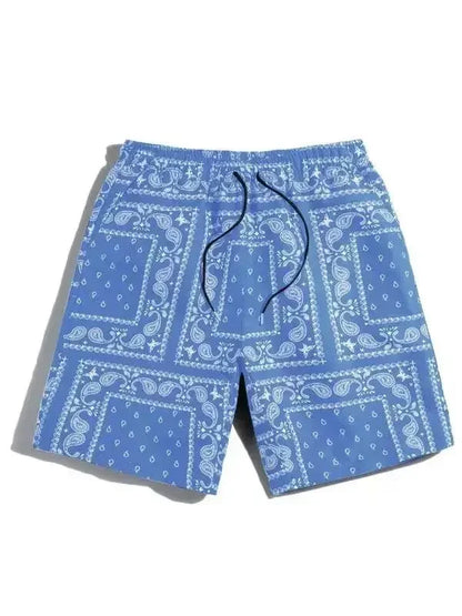 Lässige Strandshorts mit Paisleymuster für Herren