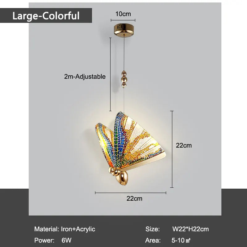 Lustre suspendu à LED papillon nordique