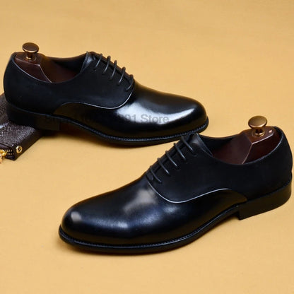 Chaussures Oxford en cuir véritable pour hommes