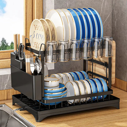 2-Tier Kitchen Dish Drainer & Organizer