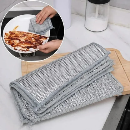 Non-Stick Double-layer Steel Wire Mesh Cleaning Cloths