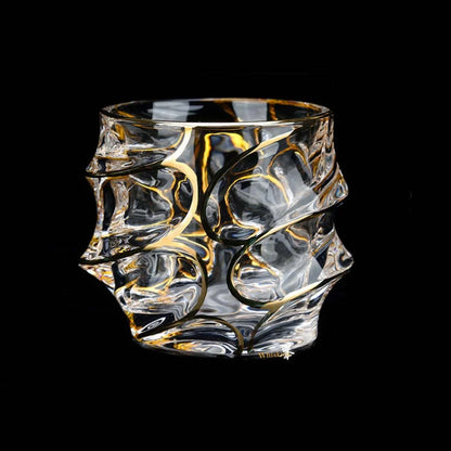 Gold Line Crystal Whiskey Glass & Tumblers Set