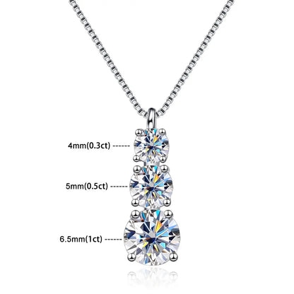 Sliver Plated Moissanite Diamond Necklace