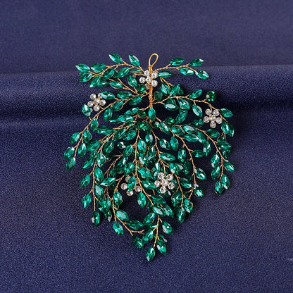 Women's Rhinestone Green Crystal Pearl Hairband