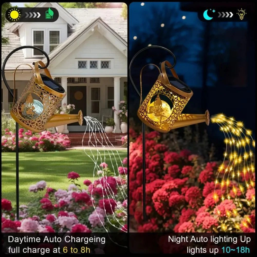 Solar Watering Can Cascading Lights