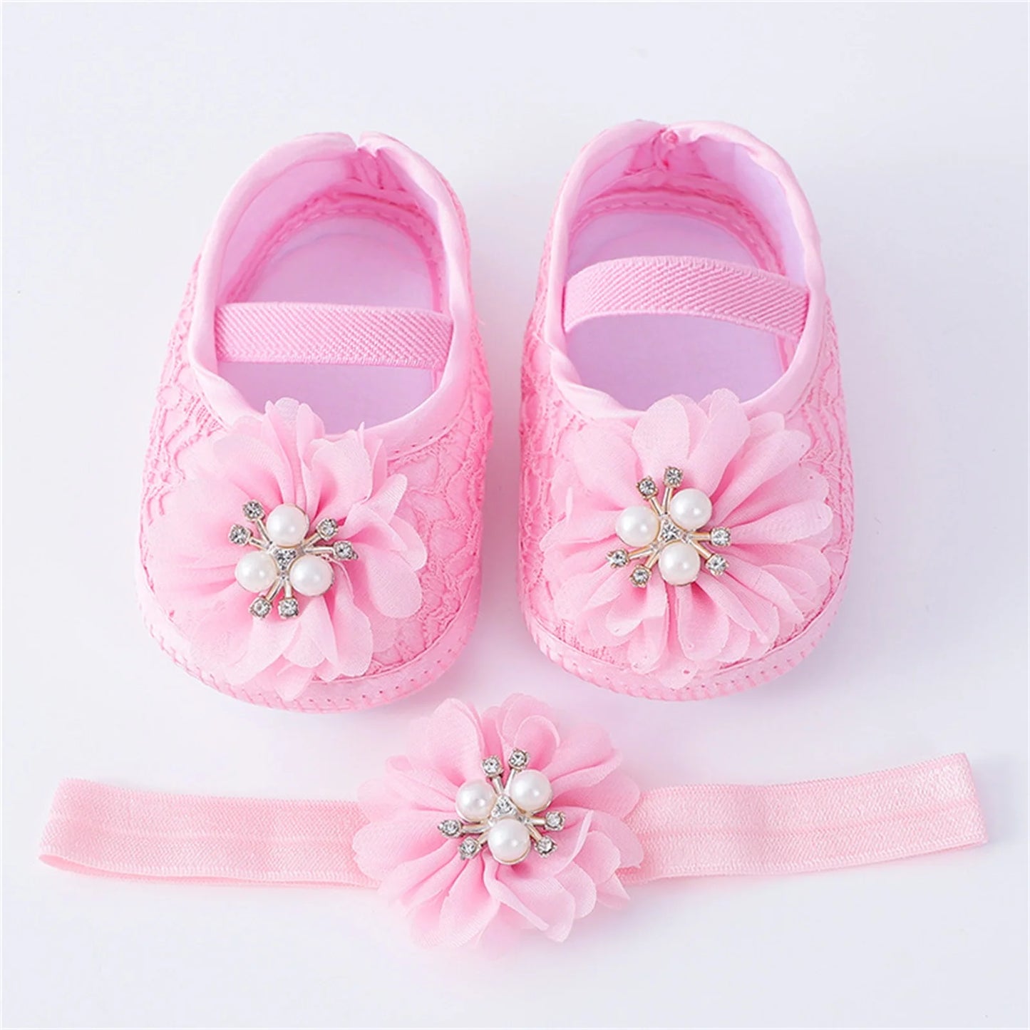 Soft Sole Non-slip Pearl Flower Princes's Shoes