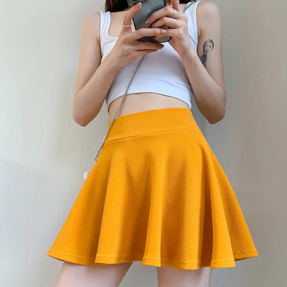 Korean Style High Waist Pleated Mini Skirt