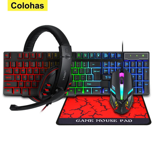 Clavier de jeu - Rétroéclairage USB RVB 104 touches en caoutchouc Clavier ergonomique filaire