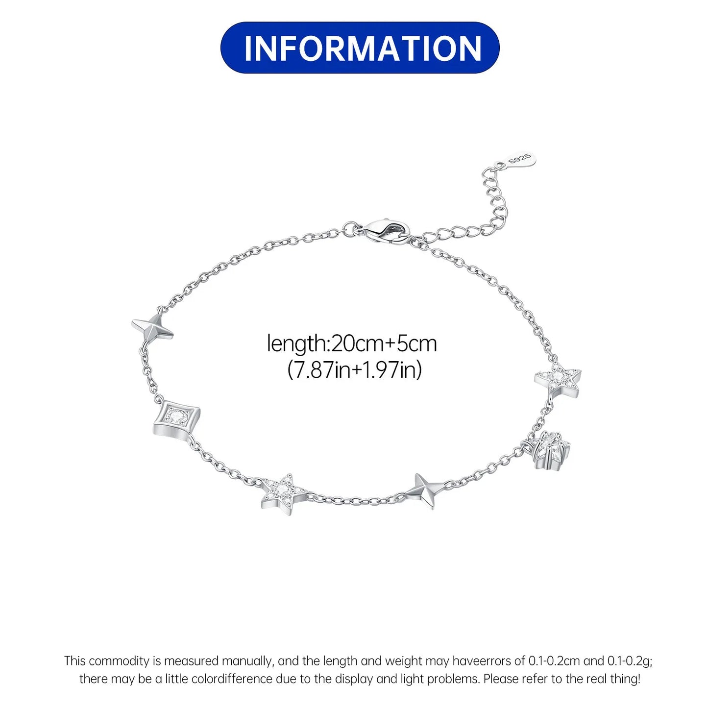 925 Sterling Silber Fußkettchen Armbänder für Frauen
