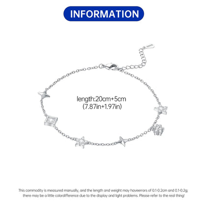 925 Sterling Silber Fußkettchen Armbänder für Frauen