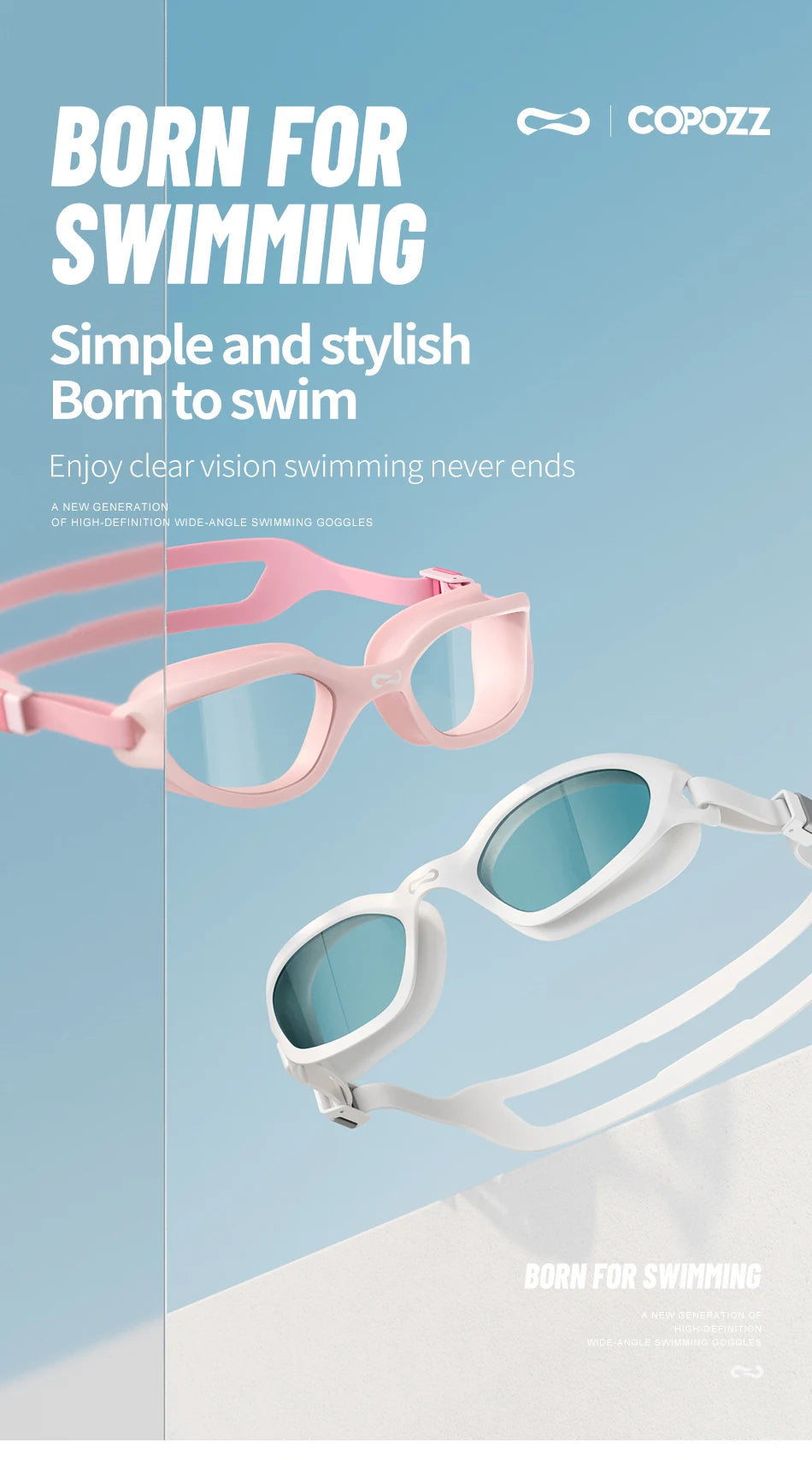 Lunettes de natation antibuée HD réglables