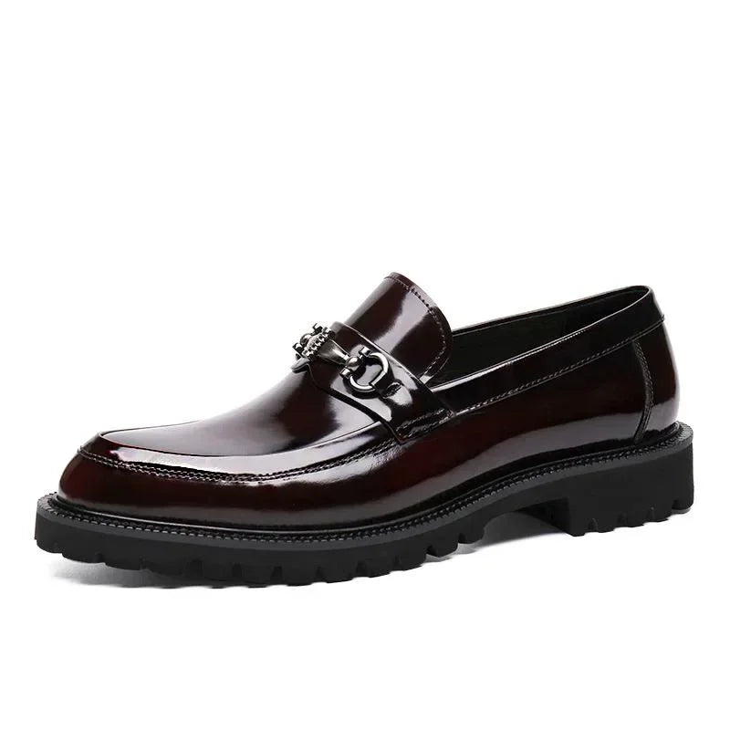 Thick Sole Breathable Leather Loafers