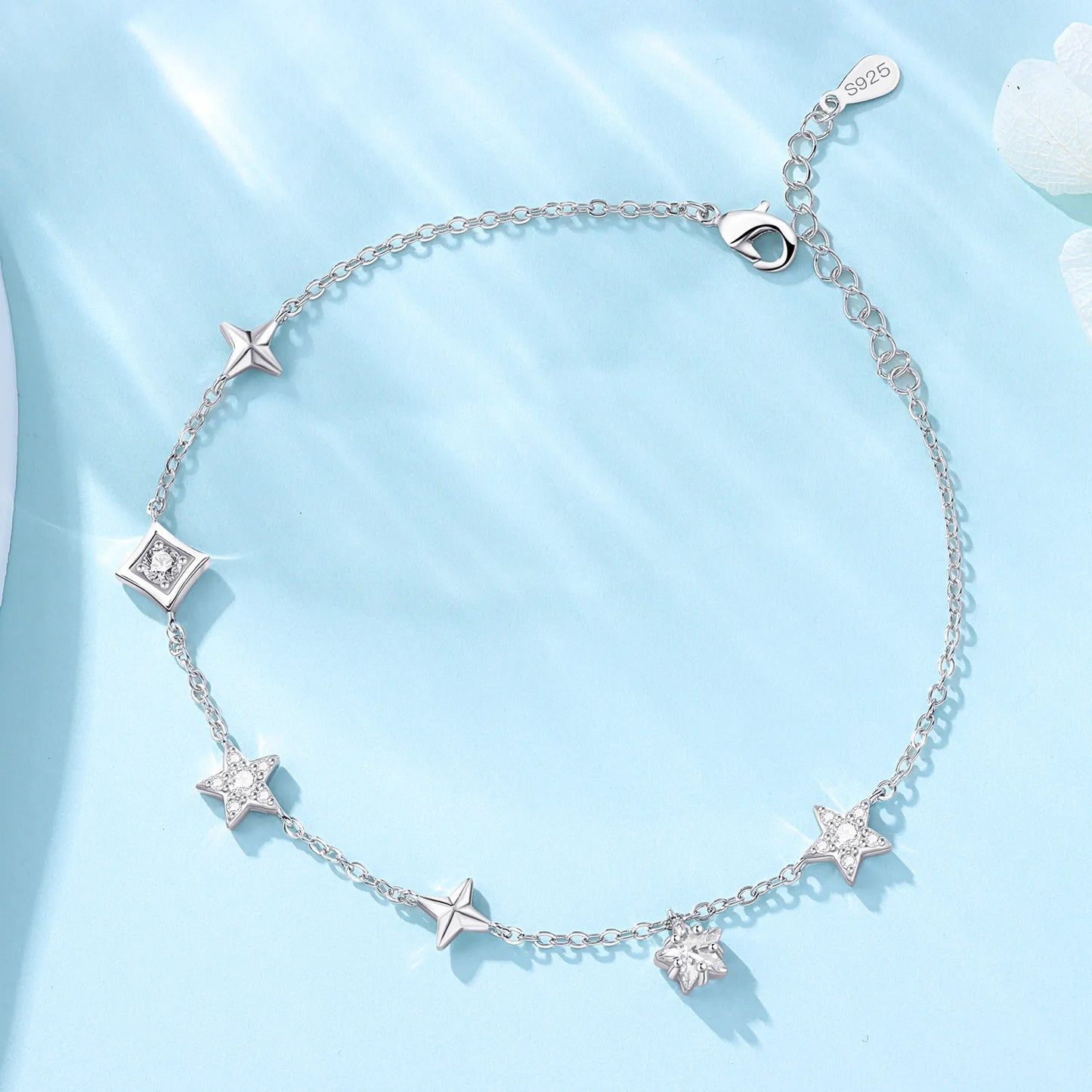 925 Sterling Silber Fußkettchen Armbänder für Frauen