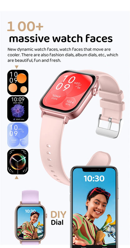 Unisex HD Touch Screen Sports Fitness Tracker Bluetooth Call Smartwatches