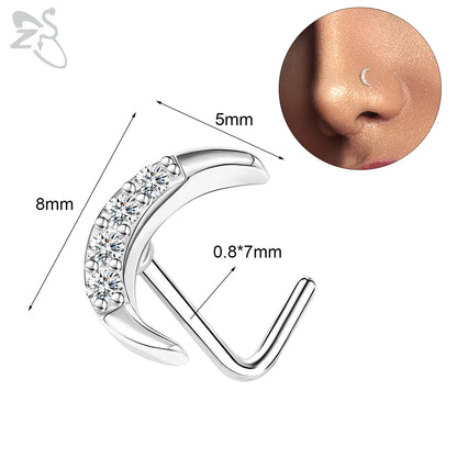 Anneaux de nez pendants en forme d'oeil de papillon pour femmes, 1 pièce