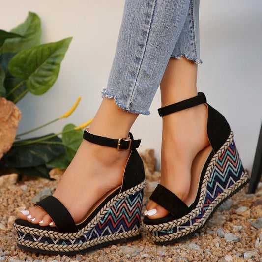 Ethnic-Inspired High Heel Sandals