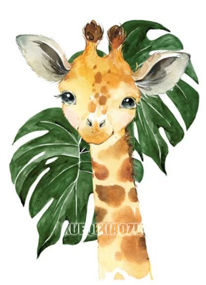 Peinture de dessin animé animal broderie diamant point de croix plante feuille