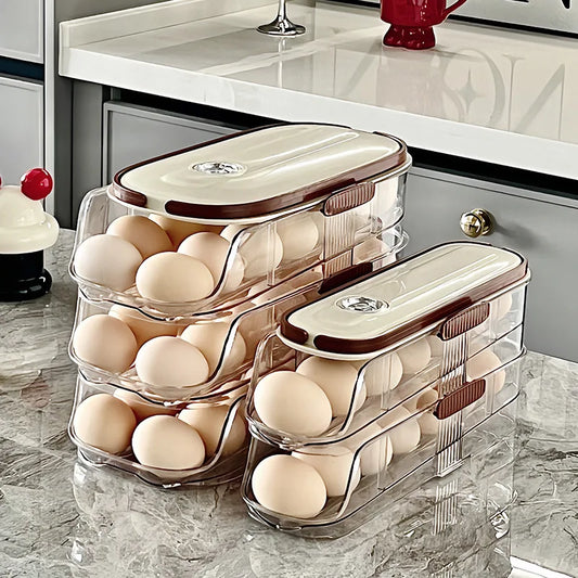 Household Multi-layer Automatic Rolling Egg Storage Kitchen Rack