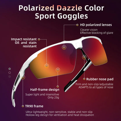 Polarized UV400 Sports Sunglasses True Color for Driving, Fishing, Running