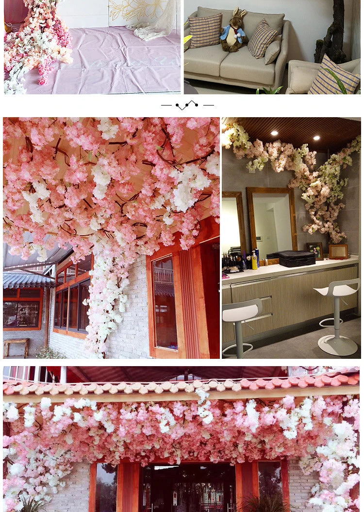 Cerisier artificiel en soie, accessoire de mariage, décoration d'intérieur 